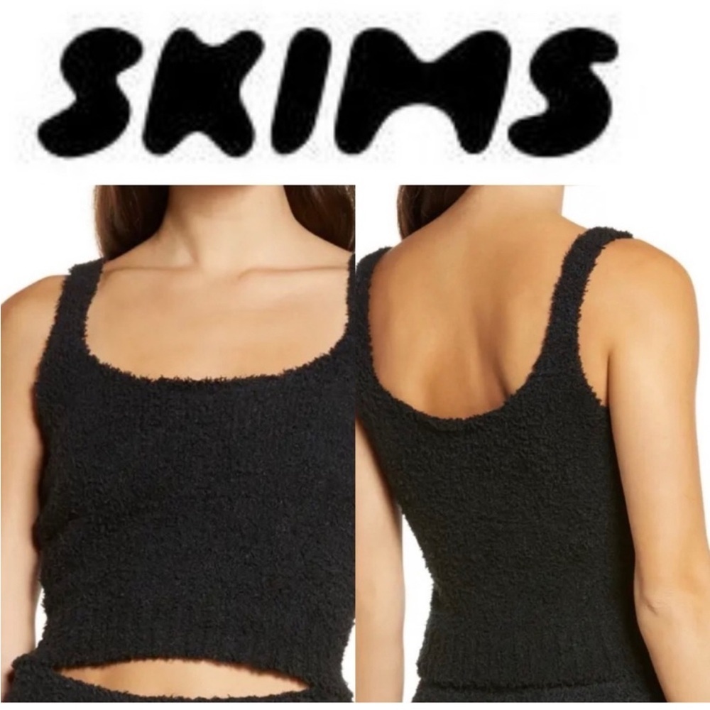 NWT SKIMS Black Bouclé Tank Top! - Picture 1 of 5